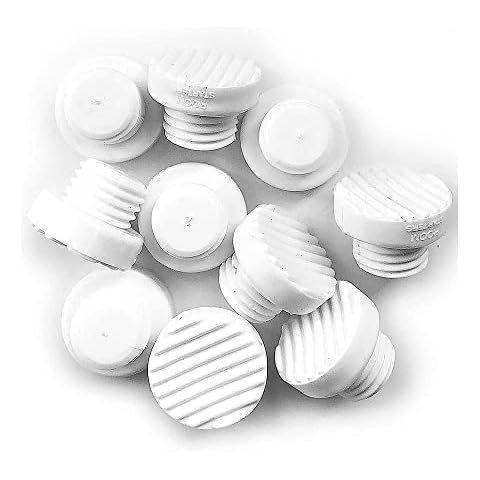 Kick Down Door Stop Ultra Grip Rubber Replacement Tip 10 Pack Threaded by ROOM STARTERS Style 2 (White, 10 Pack) Cover
