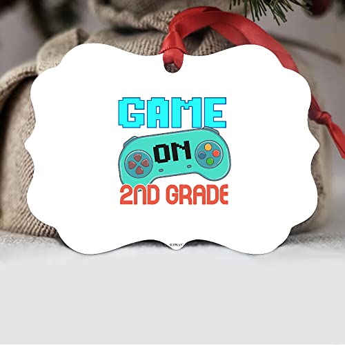 Game On 2nd Grade Gaming Gamer Back To School Student Aluminum Ornament