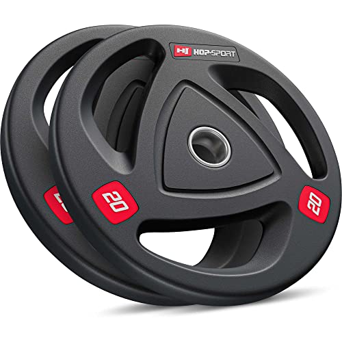 Hop-Sport Hantelscheiben aus Gusseisen, robustes Olympia Hantelscheiben-Set...