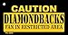 SMART BLONDE Caution Diamondbacks Fan Area Novelty Metal Key Chain KC-2624