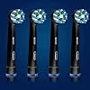 Cabezales de repuesto para cepillo de dientes eléctrico Oral-B CrossAction, negro, 4 piezas (paquete de 1) 4 piezas (paquete de 1) 4