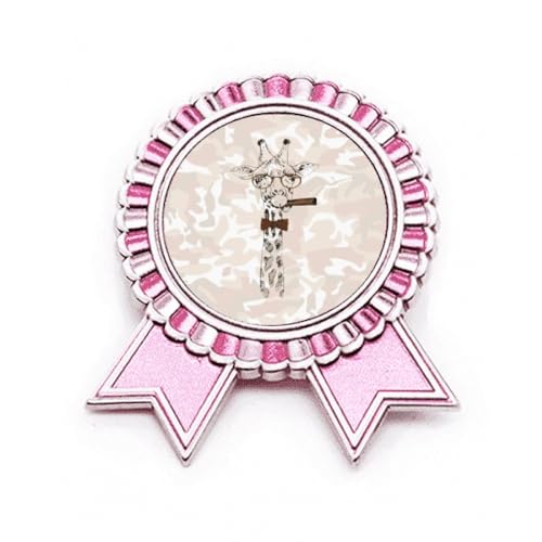 Broche tête de cerf rose taille M en métal artistique