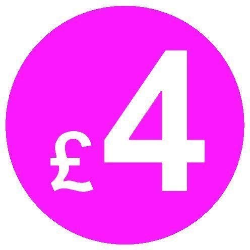 from 99p to £10 - Pack of 200 Pink 20mm Price Stickers/Sticky Labels (Pink £4)