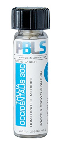 Thuja occidentalis 30C, 96 Pellets, Homeopathic Product by Paramesh Banerji Life Sciences, Made in USA