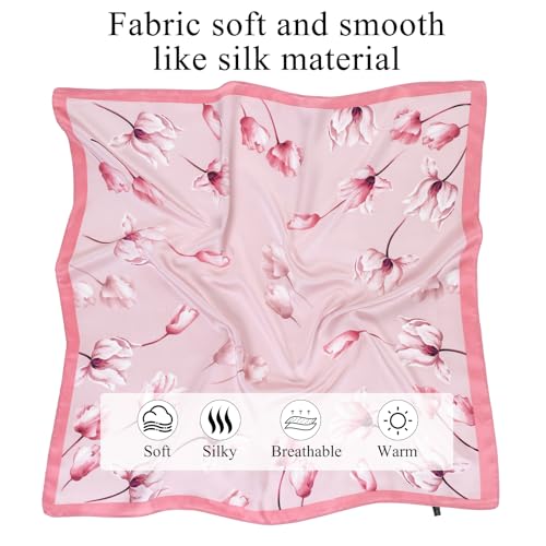 Head Scarf for Women, Satin Neck Scarf, Hair Scarf, Printed Square Scarf Bandanas for Women 27.5 × 27.5 Inches3