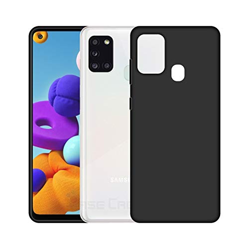 Image of Case Creation Luxurious og Series for Samsung Galaxy a21s case Cover,Anti-Dirty Slim case Frosted Matte Cute Candy TPU Raised Bezel (Splash of Color) Back Cover for Samsung a21s -Black