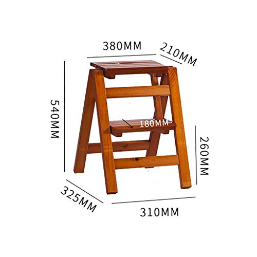Taburete de escalera plegable de madera maciza con diseño multifunción para el hogar 4