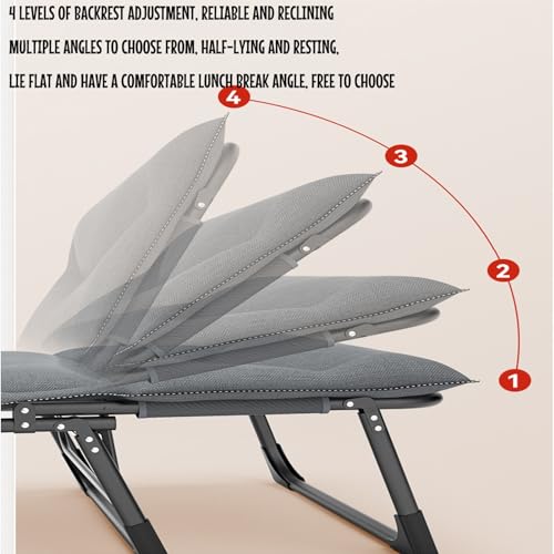 Lit de camping pliable avec oreiller et dossier réglable