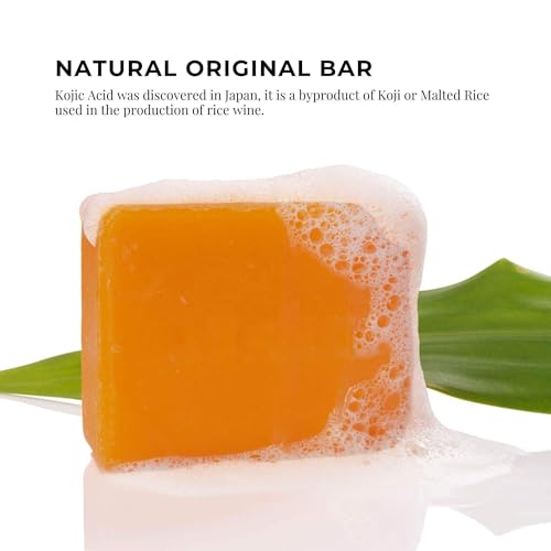 Kojie San Original Kojic Acid Soap for Face and Body – Dark Spot Remover, Gentle Cleansing Bar with Coconut Oil, Tea Tree Oil, and Glycerin – Helps Improve Skin Appearance – 65g x 1 Bar