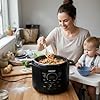 NutriChef Electric Pressure Cooker 6 Quart Capacity | 9 Function Digital Countertop Pressure Cooker | Adjustable Time & Temperature | Cook, Bake, Steam, Broil, Braise | 13.1 x 11.4 IN | Black