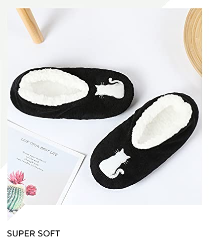 Image of Keyela Women Fuzzy Animal Slipper Socks, Non Slip Indoor House Slippers | Soft fuzzy plush material, cute animal design with gripper sole for bedroom, lounge indoor daily wear