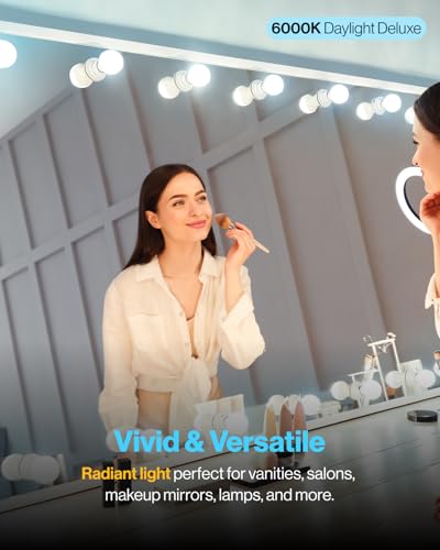 Image of Sunco 12 Pack G25 LED Light Bulb, Globe, Vanity Bathroom Mirror, 6W=40W | 6000K Daylight DLX, Frosted Lens, 450LM, Dimmable, E26 Medium Base, Vanity Mirror Lighting, Damp Rated Decorative Round Bulb