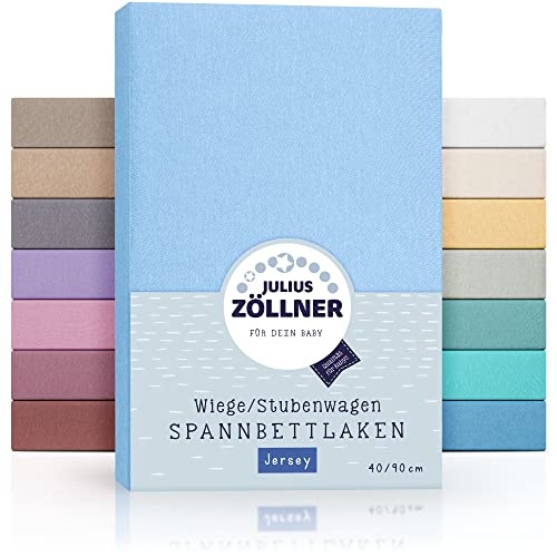 Julius Zöllner Jersey Spannbettlaken für Wiegen 90x40cm und Stubenwagen, 100{c93993c995558e06cd0e29039bce282ba198ceb7489255427e295a56e15f0b3d} Baumwolle, STANDARD 100 by OEKO-TEX, hellblau (1er Pack) Julius Zöllner Jersey Spannbettlaken für Wiegen 90x40cm und Stubenwagen, 100{c93993c995558e06cd0e29039bce282ba198ceb7489255427e295a56e15f0b3d} Baumwolle, STANDARD 100 by OEKO-TEX, hellblau (1er Pack)