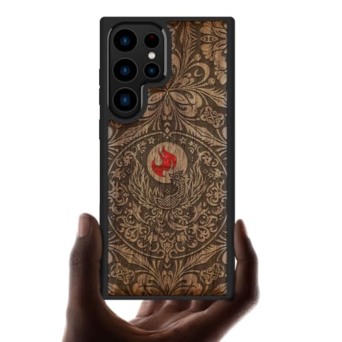 Étui pour Galaxy S23 Ultra en bois idéal pour le bureau et les sorties
