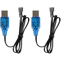 2pcs cargador batería 3.7v con enchufe SM-2P cable de carga USB,