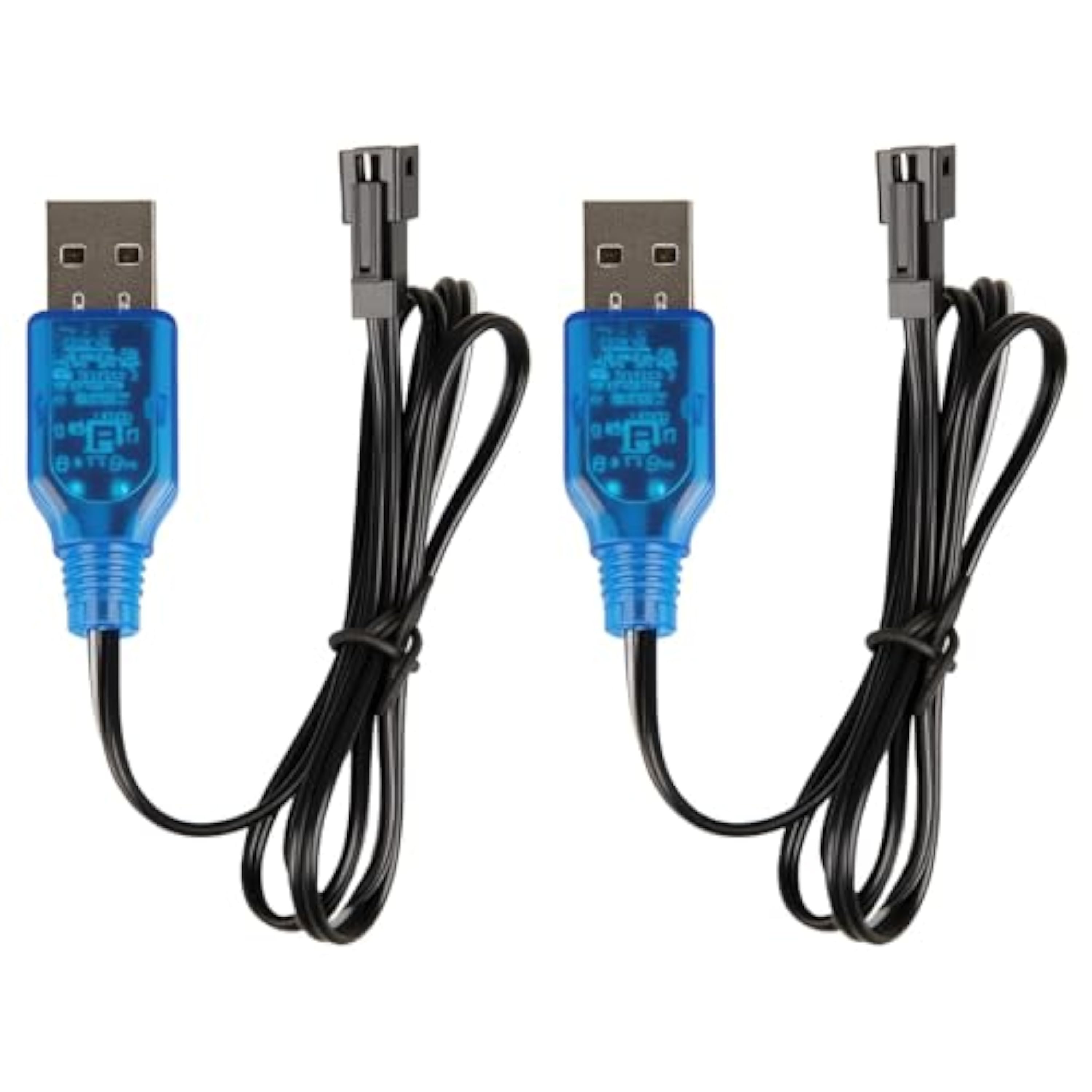 2pcs cargador batería 3.7v con enchufe SM-2P cable de carga USB, NI-MH batería USB cargador cable de cargador enchufe para coche RC barco Drone aviones RC y otros juguetes controlados a distancia
