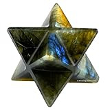 Amazing Gemstone Labradorite Merkaba Crystal - 0.75 Inches Metaphysical Merkaba Star for Meditation - Energetic Tetrahedron Crystal and Healing Stones for Spiritual Growth and Healing (15-20mm)