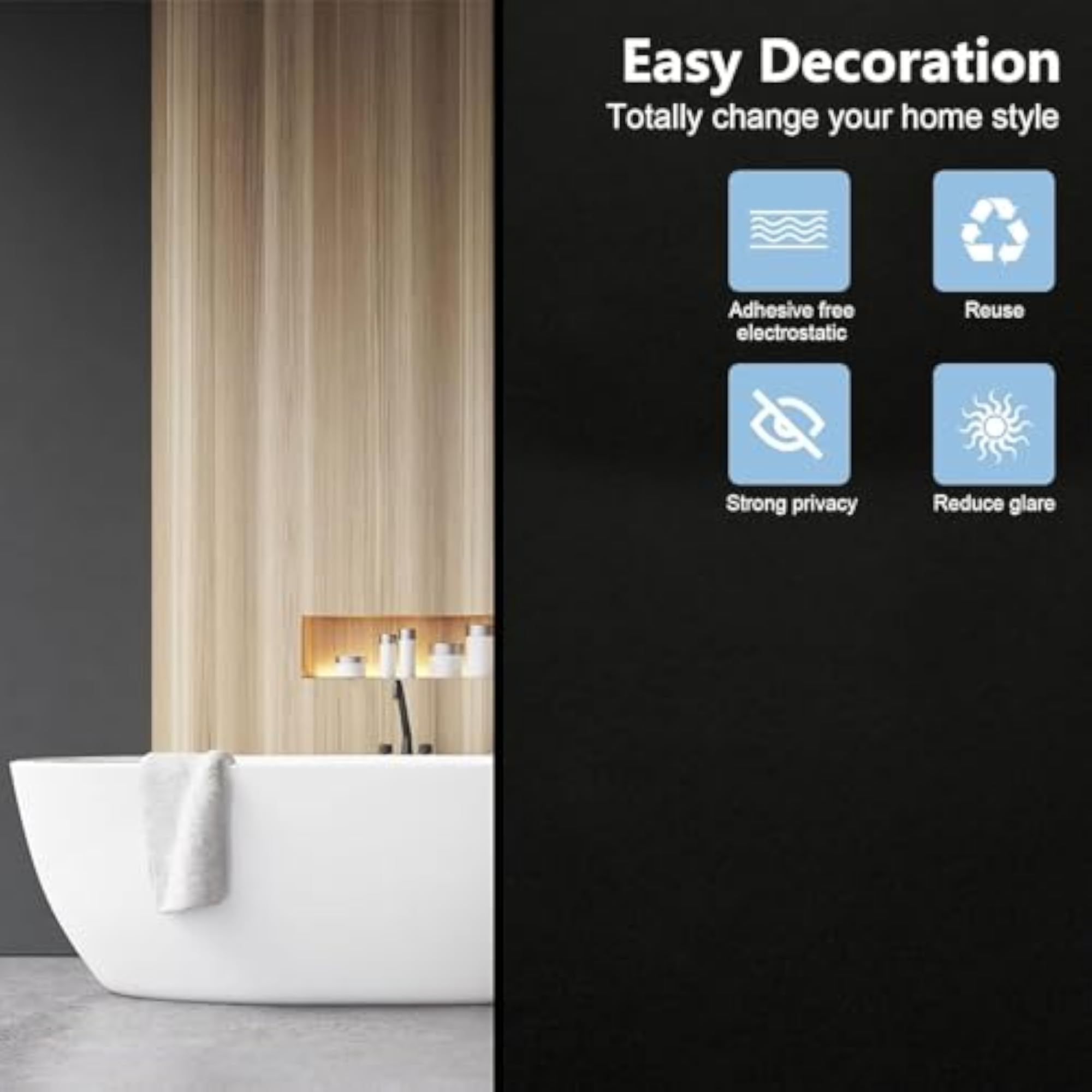 Privacy Window Tint Adhesive Sheets for Home