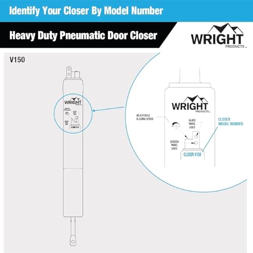 Cierre neumático resistente V150 Wright Products, aluminio para contrapuertas 7