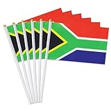South Africa Flag Small South African Flag 12 Pack Mini Hand Held South African Flags on Sticks for Party Parades Sports Events Patriotic Holiday Decorations