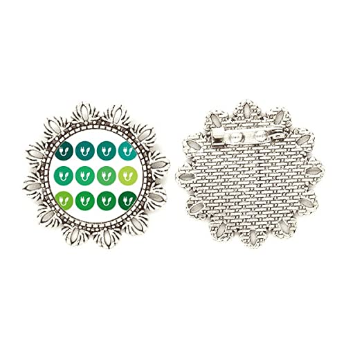 Broche de gancho para el pecho floral acabado esmaltado verde