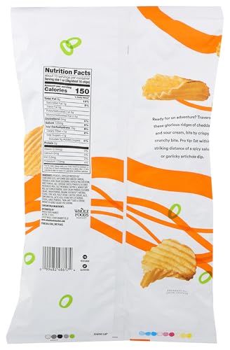 Image of 365 by Whole Foods Market Cheddar & Sour Cream Rippled Chip, 10 OZ
