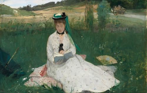 Peinture murale Lecture de Berthe Morisot - Toile murale abstraite salon - Prints 60x90cm