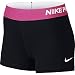 Nike Women's Pro Cool 3-Inch Training Shorts (Black/Vivid Pink/White/X-Small)