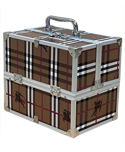 Image of Adson Professional Beauty Women's Makeup Bag, Cosmetic Box, Vanity Case /Box, Trousseau Box, Bridal Jewellery Organiser (Brown)