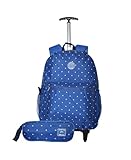 Kit Mochila Feminina Póa Juvenil Rodinhas Bolinhas Estojo