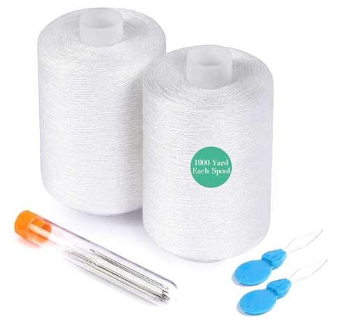 Stiverse 2 Pcs Sewing Thread 1000 Yard White Thread