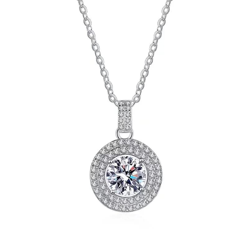 Collier diamant Moissanita 1ct d'une pureté VVS1 d'exception