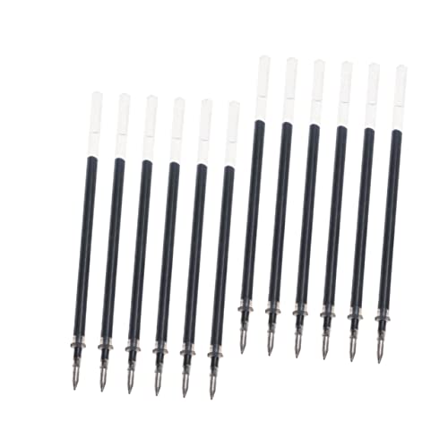 12 recambios de tinta negra gel punta fina para bolígrafos