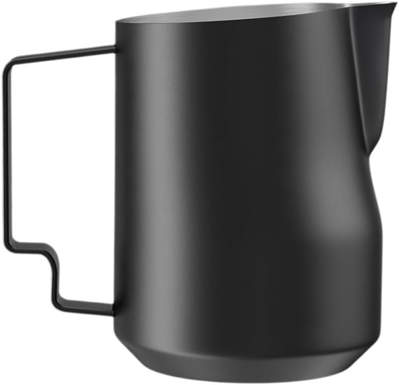 Coffee Milk Frothing Pitcher Stainless Steel Espresso Machine Accessories Steaming Cup Frother(450ml Black)