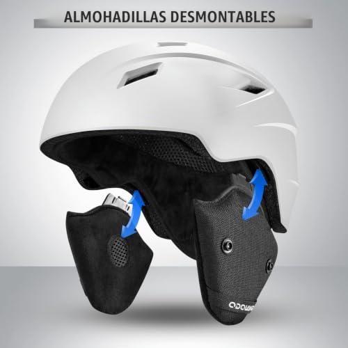 Miniatura 4 de Odoland Kit De Casco Esquí Con Gafas Esquí, Casco Snowboard Para Hombres Mujeres Jóvenes, Protección Uv 400 Y A Prueba De Viento, Casco Deportivo Para Esquí Snowboard Y Patinaje, Blanco, L