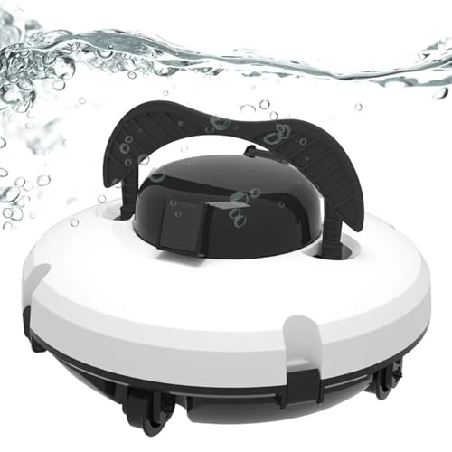 HYYKEJI Aspirador Automático para Piscinas, Robot Limpiafondos Inalámbrico, Autonomía de 120 Minutos, Batería de Litio de 5200mAh, para Piscinas Enterradas de hasta 100m²