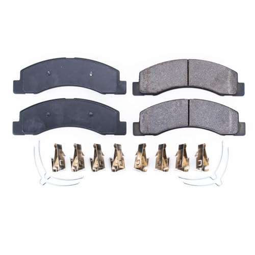 Image of PowerStop Front Brake Pads for Ford Excursion 2000-05 |F-250 Super Duty 1999-04 |F-350 Super Duty 1999-04 - Z17 Ceramic Brake Pads with Installation Hardware, 17-756