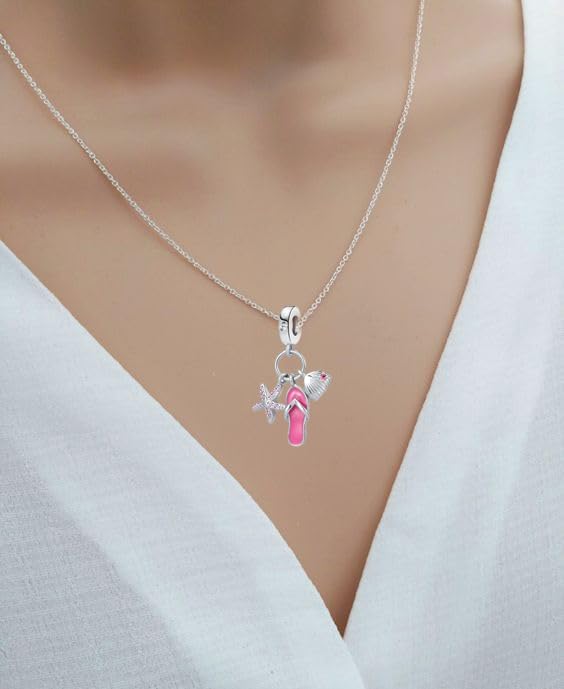 Miniatura 5 de Abalorio colgante de tortuga con diseño de estrella de mar y concha de mar para niñas y mujeres
