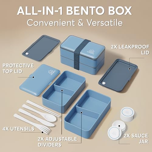 Image of Umami Bento Box Adult, Leakproof, All-in-1 Lunch Containers for Adults