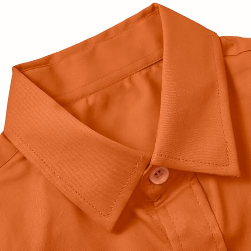 Image of Boys' Button Down Dress Shirts Kids Long Sleeve Solid Collared Uniform Shirt for Toddler Boy (Size 2T-20)