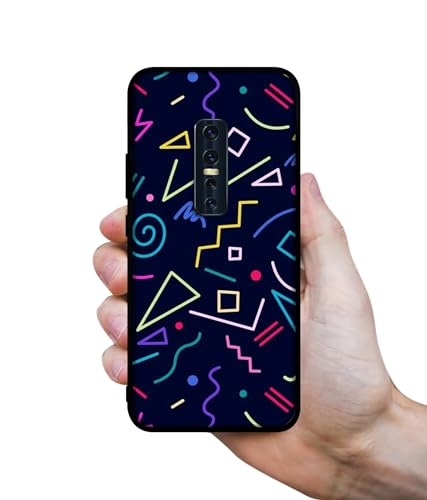 Image of Retro Abstract Design Premium 2D Printed Metal Back Case Cover for Vivo V17 Pro 4G