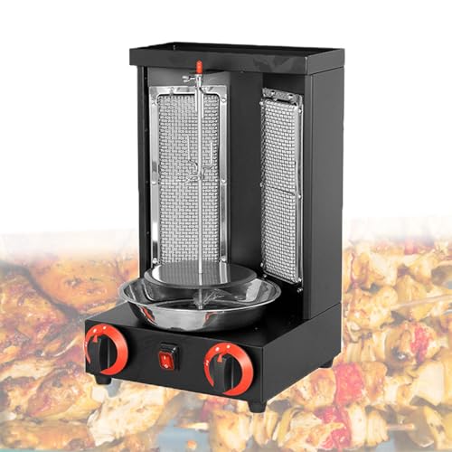 LwiftGal MáQuina Vertical A Gas para Doner Kebab, Asador Vertical con Horno Y Parrilla, MáQuina Asadora Gyro, para Reuniones Familiares En Restaurantes Y Cocinas Comerciales,Black-M