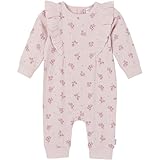 Gerber Baby Girls' Ruffle-Edge Romper, Tossed Flowers, 12 Months