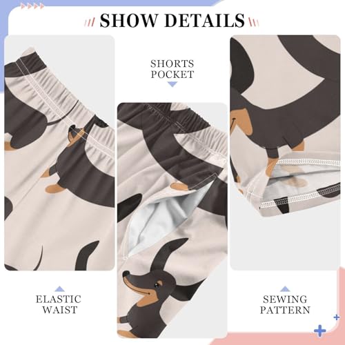 Boys' Pants Dachshund Dogs Valentines Long Bottoms Jogger Pants Elastic Waist Trousers with Pockets S-XL4