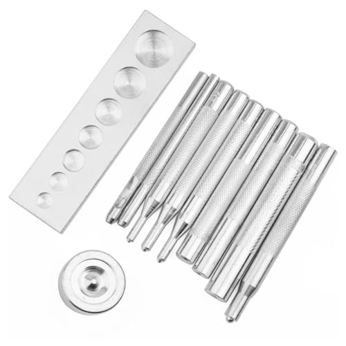 Materiale di Alta Qualità: Il kit di punzonatura a scatto utilizza materiale in acciaio inossidabile di buona qualità, resistente, antiruggine e anticorrosione.