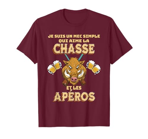 Homme J'aime La Chasse Cadeau pour Chasseur Passion de la Chasse T-Shirt