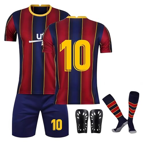 Pardofelis Trikot für Kinder Set, Fussball Trikot Kinder, Outdoor Football Jersey Trikots, Fußball T-Shirt Shorts Socken und Schienbeinschoner für Junge (Blau, 120-130)