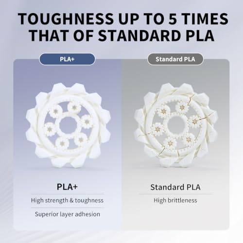 Image of RepRapper White 5KG PLA+ (PLA Plus) 1.75mm 3D Printing Filament,Large Spool | Extra Strong,MPLA (Modified PLA),Large Spool for 3D Printer,Tough&Impact Resistant,±0.03mm Accuracy,11lbs (5kg)