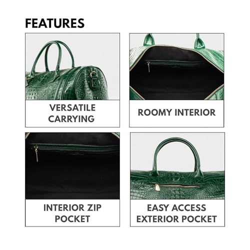 Tote&Carry Apollo 2 Vegan Leather Duffle Bag, TSA-Approved Carry-On for Men & Women, Gold Hardware Weekender for Travel, Gym, or Overnight Use4