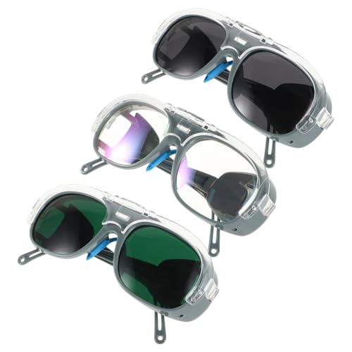 ETHZZLE 3paires Lunettes De Pour Soudeurs Avec Verres Interchangeables Ergonomiques Et Légères Idéales Pour Travail Anti-chocs Et Clarté Optimale